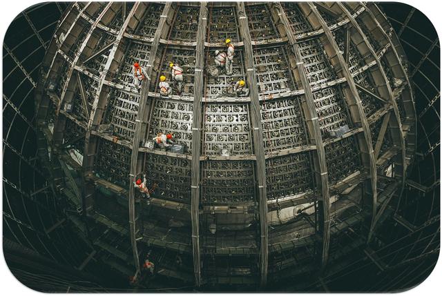 JUNO workers outside the sphere